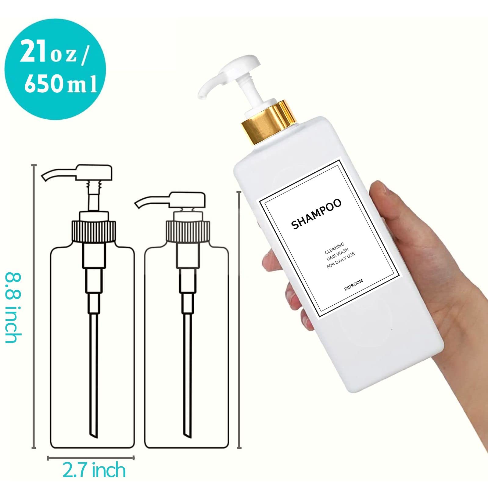 Amazon.com: DIDROOM Modern Gold Shampoo and Conditioner Dispenser